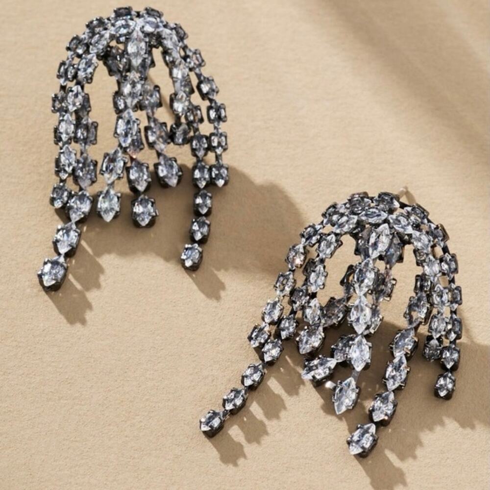 Anthropologie Small Firework Crystal Drop Earrings